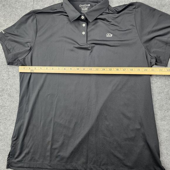 Good Good Polo Shirt Mens 2XL Black Performance Golf Stretch Short Sleeve Light - Picture 5 of 6
